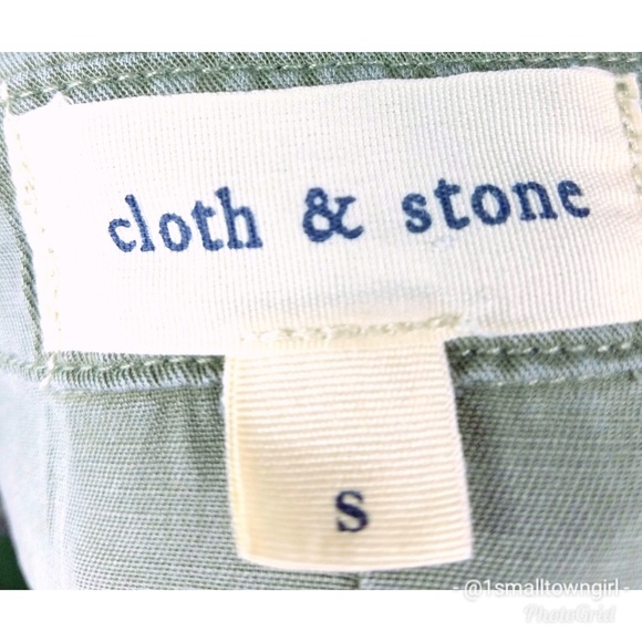 Anthropologie Cloth & Stone camp shirt green S - Picture 7 of 8